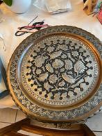 koperen schaal met sculptuur, Antiek en Kunst, Antiek | Brons en Koper, Ophalen, Koper