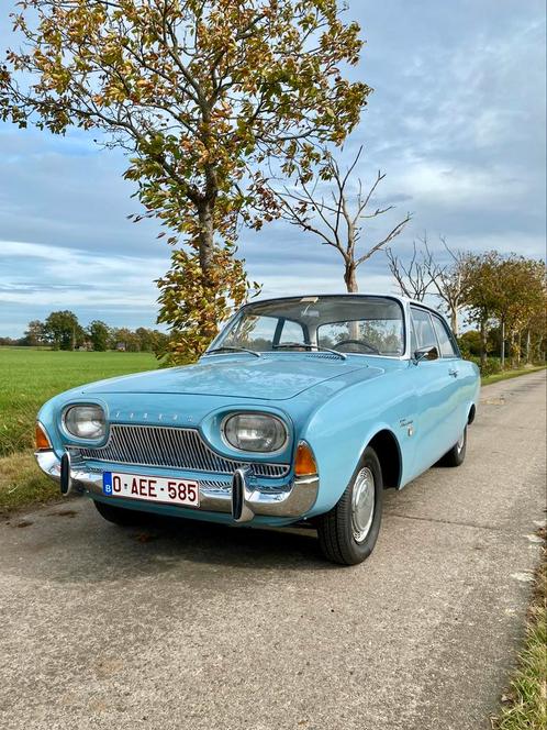 Ford Taunus 17m 1964, Autos, Oldtimers & Ancêtres, Particulier, Ford, Essence, Coupé, 3 portes, Boîte manuelle, Bleu, Propulsion arrière