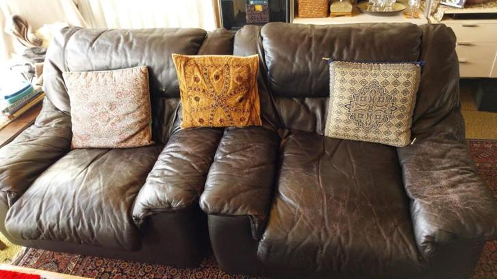 2 lederen zetels GRATIS af te halen, Huis en Inrichting, Zetels | Zetels, Gebruikt, Leer, Ophalen