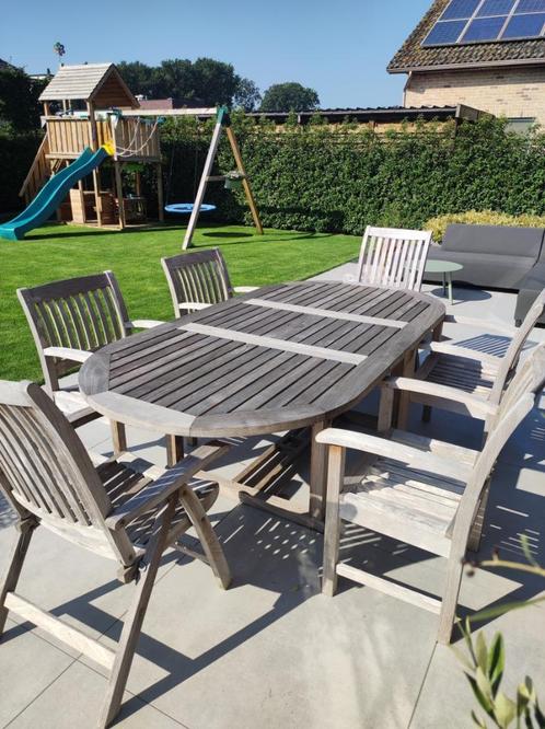 Tuinset teak Royal Botania (inclusief kussenset), Jardin & Terrasse, Ensembles de jardin, Utilisé, Salons de jardin, Bois de teck