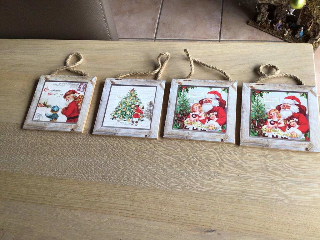 Cadres de Noël, 4 pièces, Maison & Meubles, Enlèvement ou Envoi