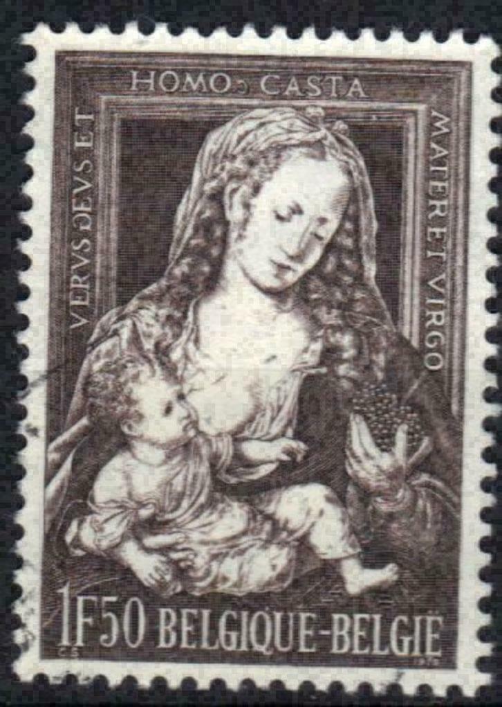 Belgie 1970 - Yvert/OBP 1556 - Kerstmis - Schilderij (ST), Postzegels en Munten, Postzegels | Europa | België, Gestempeld, Kerst