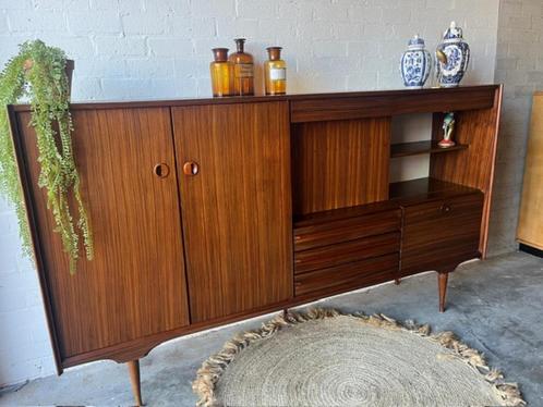 Retro vintage mid-century dressoir,high-board,wandkast XL, Huis en Inrichting, Kasten | Dressoirs, Gebruikt, 200 cm of meer, 25 tot 50 cm