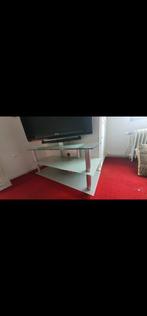 Salon of TV tafel uit glas, inox en aluminium, Ophalen, Zo goed als nieuw, Glas
