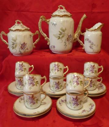 Antiek koffieservies 1875 - 1900 Limoges ? beschikbaar voor biedingen