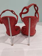 619C* Casadei Blade - sexy rode leren sandalen (40), Kleding | Dames, Schoenen, Verzenden, Schoenen met hoge hakken, Gedragen