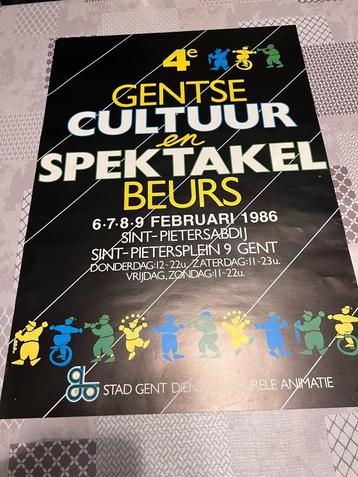 Vintage Poster 4e Gentse cultuur en spektakel beurs 6*7*8*9  beschikbaar voor biedingen