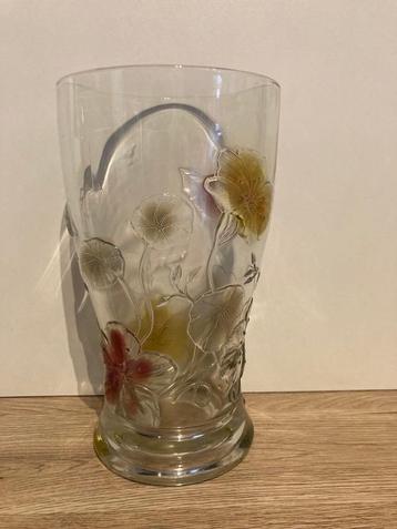 Superbe vase ancien en verre moulé, Enlèvement ou Envoi