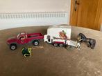 Schleich Pick-up met paardentrailer 5-12 jaar + doos, Ophalen of Verzenden, Zo goed als nieuw