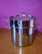 Nieuwe roestvrijstalen stoofpot van 6 liter., Huis en Inrichting, Keuken | Potten en Pannen, Inox, Nieuw, Keramische plaat, Ophalen