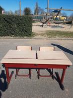 Schoolbank 2 pers met stoelen, Huis en Inrichting, Overige Huis en Inrichting, Ophalen, Zo goed als nieuw