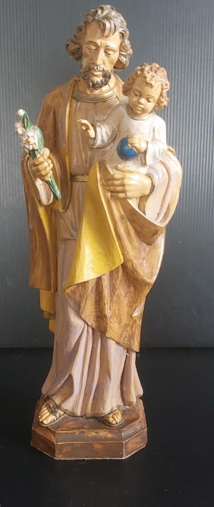 Malsiner H. Italiaans vintage beeld Joseph en Jezus - 31cm, Antiquités & Art, Antiquités | Objets religieux, Enlèvement ou Envoi