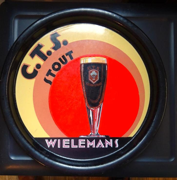VINTAGE WIELEMANS CTS STOUT WIELEMANS EMAILLE DIENBLAD, Verzamelen, Merken en Reclamevoorwerpen, Gebruikt, Reclamebord, Ophalen of Verzenden