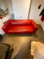 Tweezitsbank (178m breed) Rood, Leer, op wielen met rem, Huis en Inrichting, Ophalen, 150 tot 200 cm, Tweepersoons, Zo goed als nieuw
