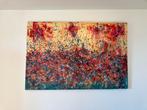 Schilderij « Golden red & blue » Luc Mora 120cm x 80cm, Antiek en Kunst, Ophalen