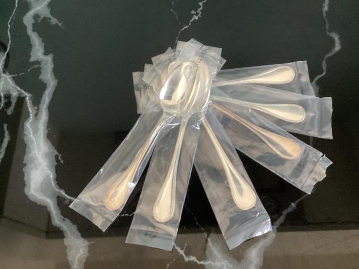 6 koffielepeltjes Christofle Perles. CHR003/AA., Antiek en Kunst, Antiek | Bestek, Ophalen of Verzenden