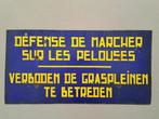 Vintage / Antiek Emaille Bord - Verboden de graspleinen, Ophalen