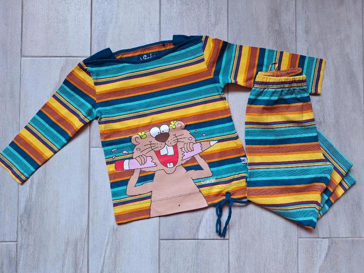 ✿ M92 - Woody pyjama thema bever, Kinderen en Baby's, Kinderkleding | Maat 92, Gebruikt, Meisje, Nacht- of Onderkleding, Ophalen of Verzenden