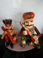 Vintage 2 Rajasthani muzikanten beelden, Ophalen of Verzenden
