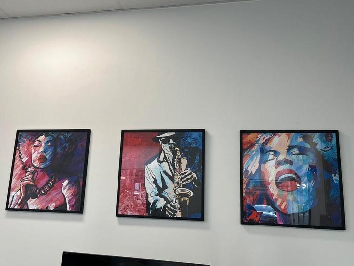 Posters in kader, Huis en Inrichting, Woonaccessoires | Lijsten, Zo goed als nieuw, 50 tot 75 cm, 50 tot 75 cm, Hout, Ophalen