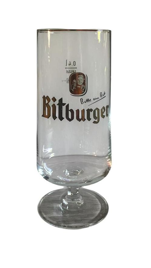Bitburger bierglas 0.4L met voet, Verzamelen, Biermerken, Zo goed als nieuw, Ophalen