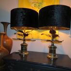 Lampes de table vintage en laiton feuilles de plantain Hans, Enlèvement