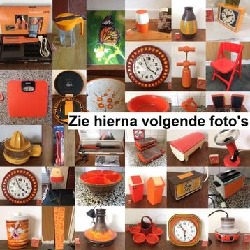 Oranje jaren 70 plastic inrichting woonkamer keuken orange, Huis en Inrichting, Ophalen of Verzenden, Gebruikt