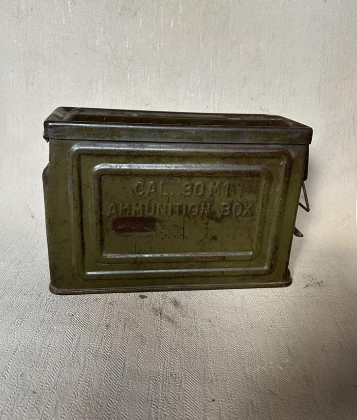 wo2 - US .30 munitiekistje voor de Browning M1917, Verzamelen, Militaria | Tweede Wereldoorlog, Landmacht, Kist of Geocache, Ophalen of Verzenden