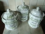 3 Kruidenpotten in Oud Brussels porselein., Antiek en Kunst, Ophalen
