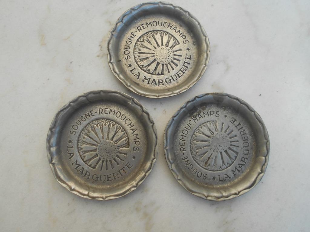 sous verres etain pur Sougné Remouchamps La marguerite poinç, Enlèvement ou Envoi