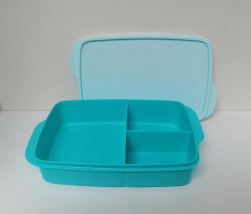 Tupperware Lunchbox - Gecompartimenteerd - Blauw, Huis en Inrichting, Keuken | Tupperware, Nieuw, Bus of Trommel, Blauw, Ophalen of Verzenden