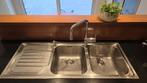 Franke spoeltafel met 2 grote bakken en afruip, Ophalen, Gebruikt, Inox, Overige typen