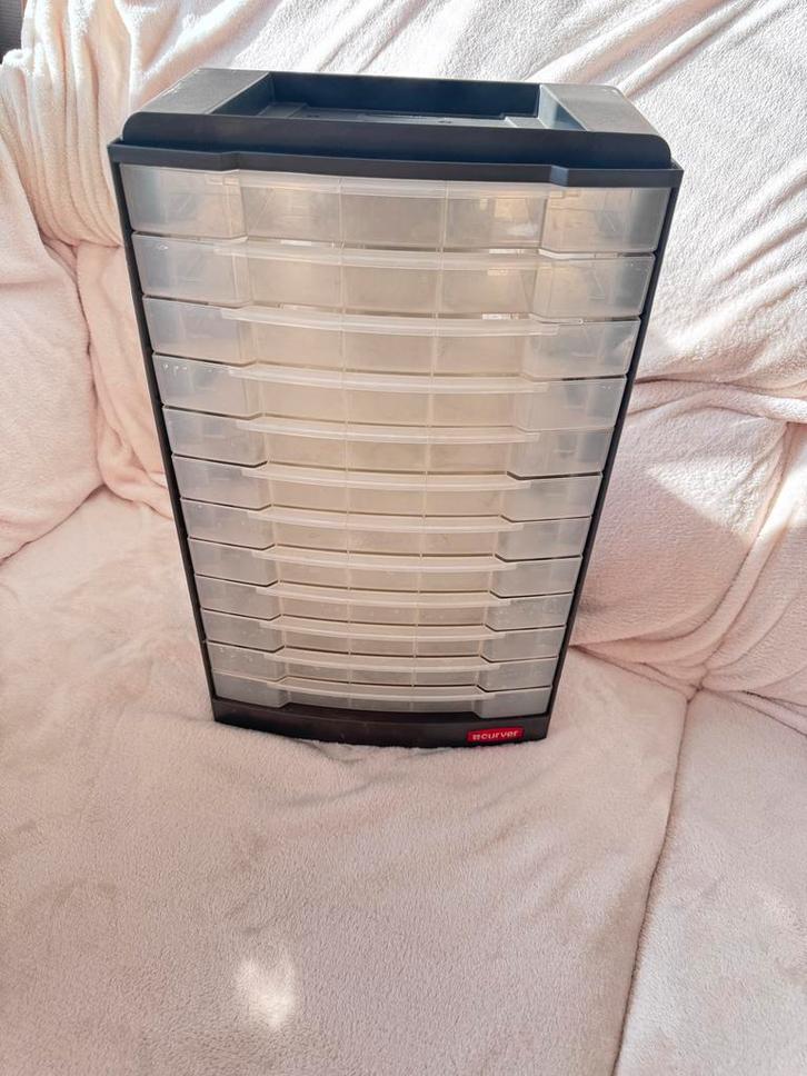 Curver 12 ladekastje organizer voor schroeven, Doe-het-zelf en Bouw, Gereedschapskisten, Gebruikt, Ophalen