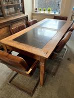 Eettafel Ethnicraft  gerecycleerde teak  + 6 gratis stoelen, Huis en Inrichting, Ophalen, Gebruikt, Teakhout, 50 tot 100 cm
