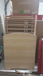 Babybedje (spijlenbed) hout (eik natuur), Ophalen, Zo goed als nieuw, Matras