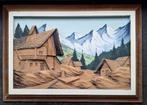 Paysage de montagne en bois sculpté - Hauler, Ophalen of Verzenden