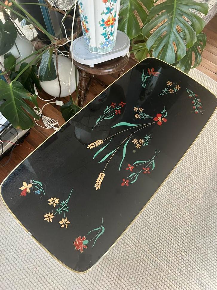 Vintage antieke salontafel, plantentafel retro met bloemen, Antiek en Kunst, Antiek | Meubels | Tafels, Ophalen