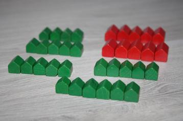 speelgoed Monopoly originele houten 25 huizen en 10 hotels beschikbaar voor biedingen