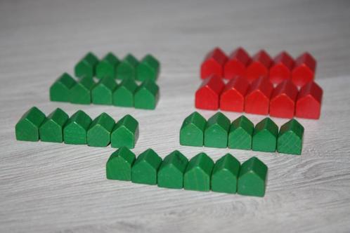 speelgoed Monopoly originele houten 25 huizen en 10 hotels, Hobby en Vrije tijd, Gezelschapsspellen | Bordspellen, Gebruikt, Ophalen of Verzenden