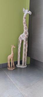 Giraffen in hout.Kleine giraf 42cm €10.Grote 1 meter €25., Huis en Inrichting, Zo goed als nieuw, Ophalen