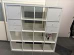 Kallax open kast, 16 vakken met deur en lades, wit, Huis en Inrichting, Ophalen, Gebruikt, 100 tot 150 cm, 100 tot 150 cm