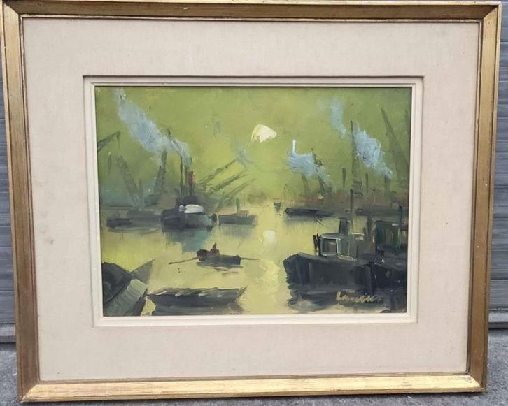 Huile sur toile marine signe Victor quienen, Antiek en Kunst, Kunst | Schilderijen | Klassiek, Ophalen of Verzenden