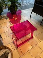 Transparante roze kindertafel en stoel van acryl, Kinderen en Baby's, Ophalen, Zo goed als nieuw, Meegroeistoel