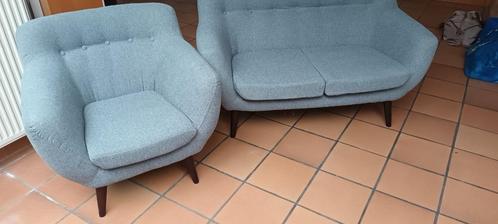 Petit ensemble salon de détente, Huis en Inrichting, Zetels | Complete zithoeken, Gebruikt, Hout, Stof, Ophalen