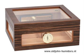 H155  ADORINI  HUMIDOR TREVISO DELUXE 75 SIGAREN EBBENHOUT beschikbaar voor biedingen