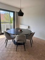 Tafel - Marmer - Zwart, Huis en Inrichting, Tafels | Eettafels, Ophalen, 150 tot 200 cm, Rond, Zo goed als nieuw