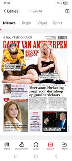 GEZOCHT Berichtje uit Gazet van Antwerpen van maandag, Envoi, Coupure(s)
