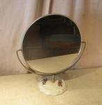 Mooie Retro Tafelspiegel in metaal en porselein, Antiek en Kunst, Ophalen of Verzenden, Rond