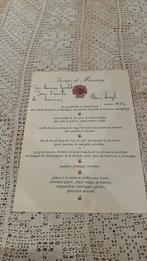 Kenmerkend gastronomisch menu, Antiek en Kunst, Ophalen of Verzenden