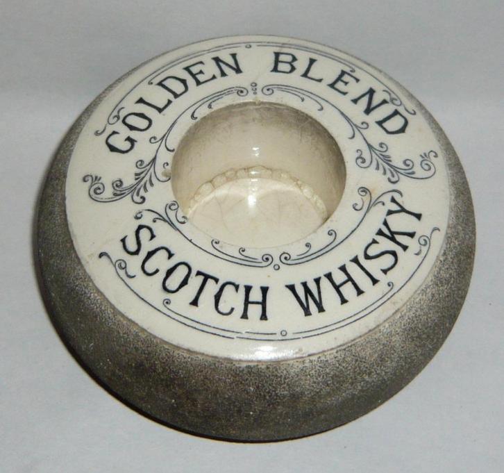 ZELDZAME PYROGÉNE GOLDEN BLEND SCOTCH WHISKY CA 1900, Antiek en Kunst, Antiek | Keramiek en Aardewerk, Ophalen of Verzenden